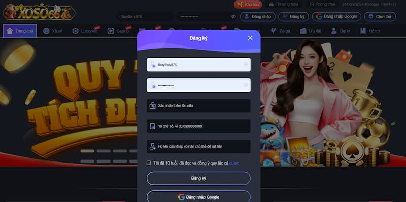 Trang chủ 37 Thủ tục đăng ký tài khoản cược XOSO66